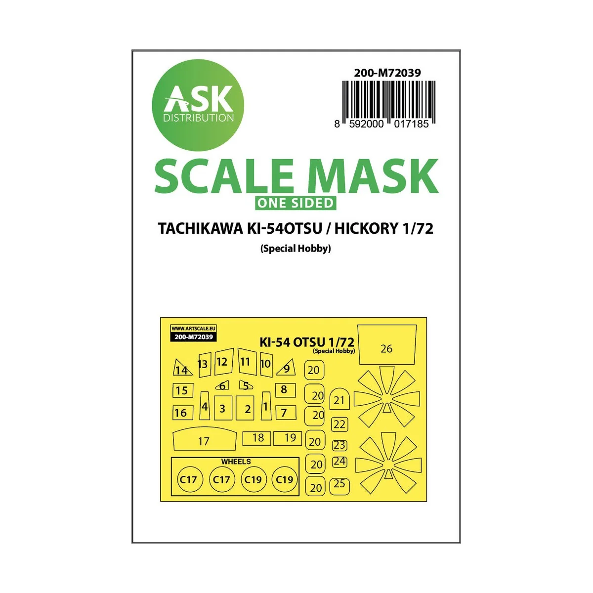 Tachikawa Ki-54OTSU / Hickory one-sided painting mask for Special H...