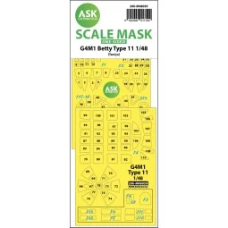 G4M1 Betty Type 11 one-sided express mask for Tamiya, 1/48 - Art Sc...