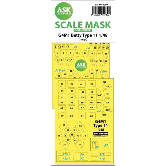 G4M1 Betty Type 11 one-sided express mask for Tamiya, 1/48 - Art Sc...
