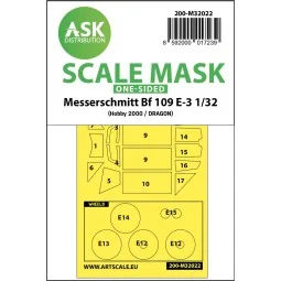 Messerschmitt Bf 109E-3 one-sided express masks - Art Scale Kit 200...