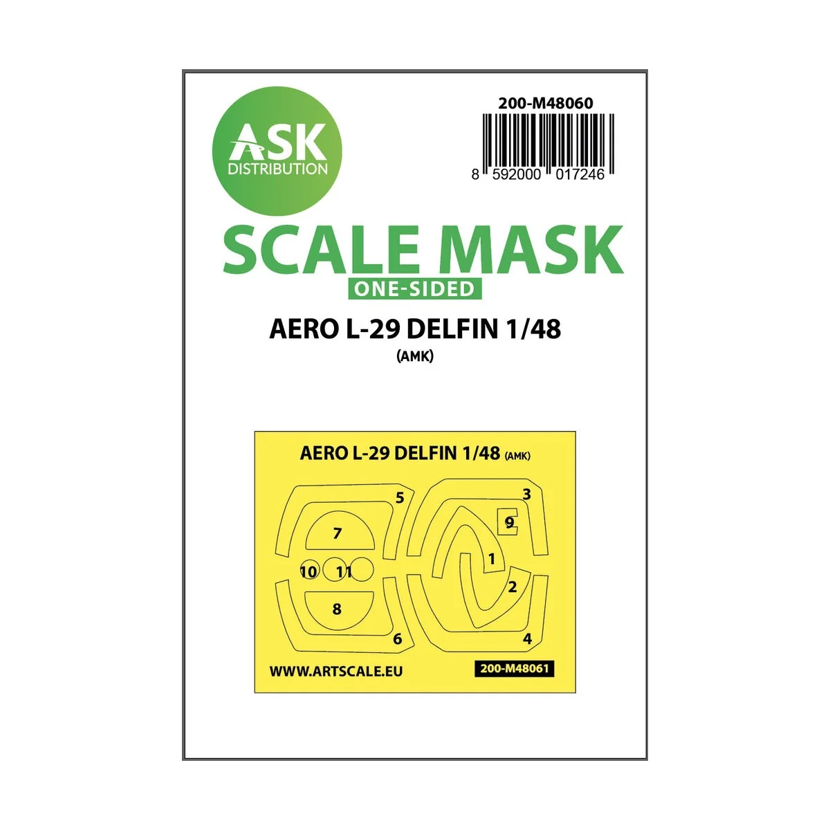 AERO L-29 DELFIN one-sided express mask for AMK - Art Scale Kit 200...