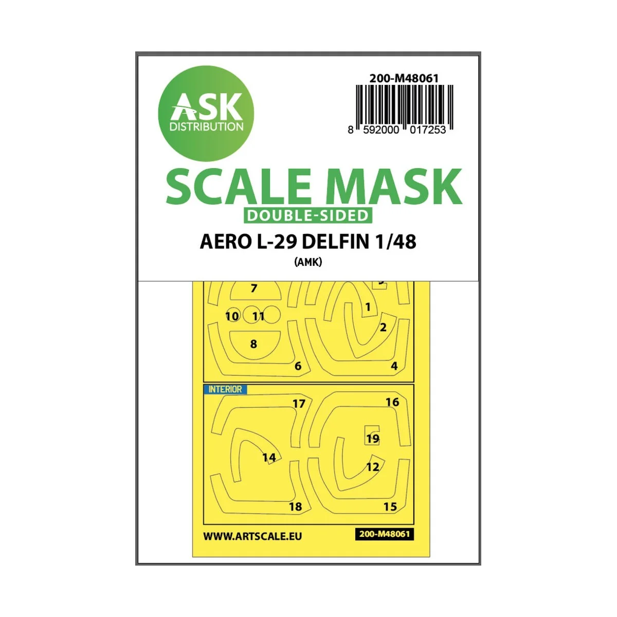 AERO L-29 DELFIN double-sided express mask for AMK, 1/48 - Art Scal...