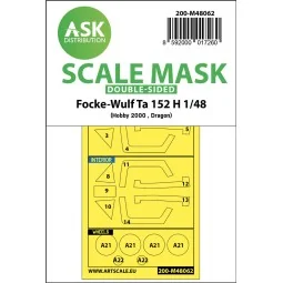 Focke-Wulf Ta 152 H double-sided express mask for Hobby2000 / Drago...