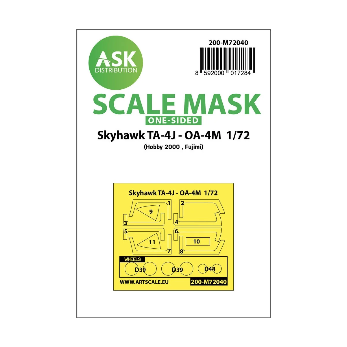 Skyhawk TA-4J - OA-4M one-sided painting mask for Hobby2000 / Fujim...