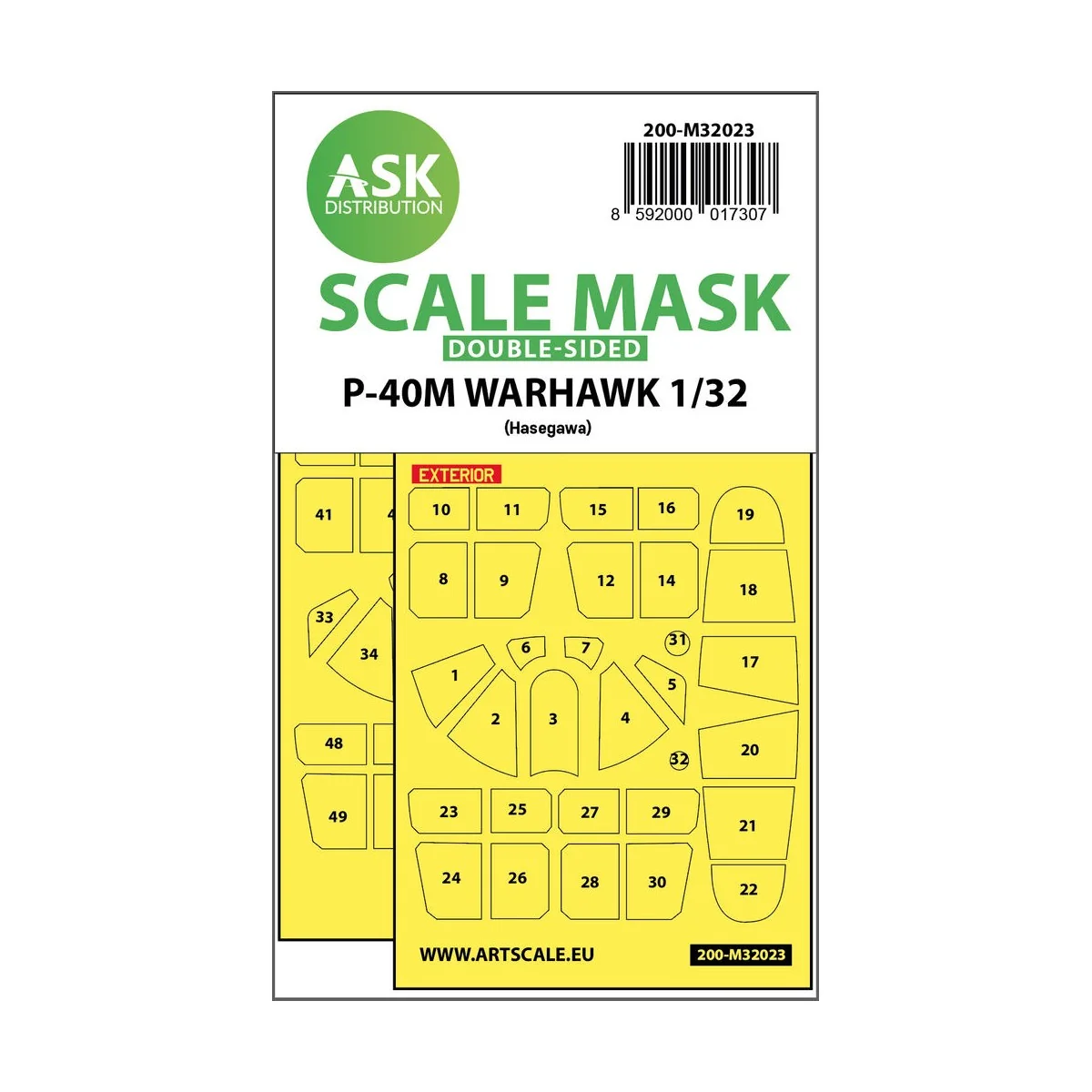P-40M Warhawk double-sided express masks for Hasegawa / Hobby2000 -...