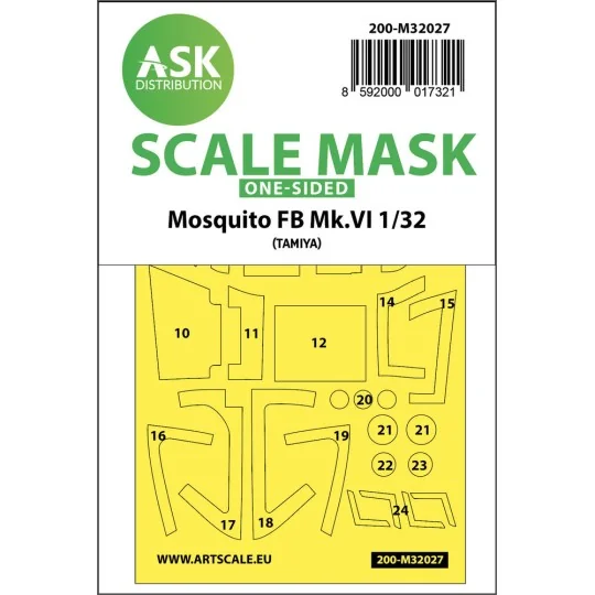 Mosquito FB Mk.VI one-sided express masks for Tamiya - Art Scale Ki...