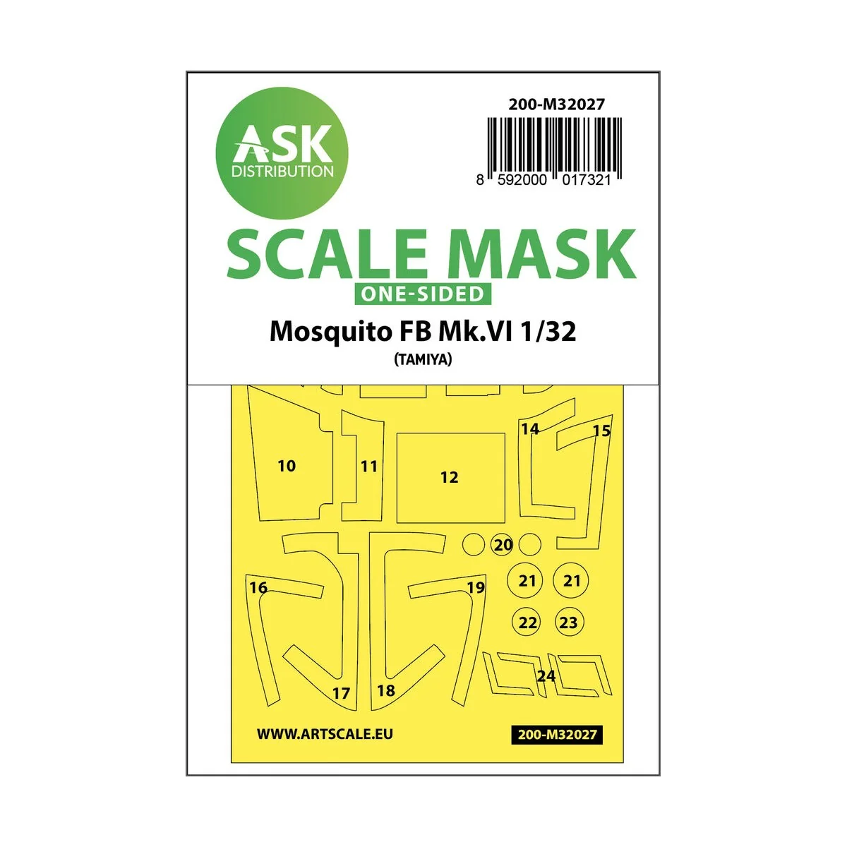 Mosquito FB Mk.VI one-sided express masks for Tamiya, 1/32 - Art Sc...