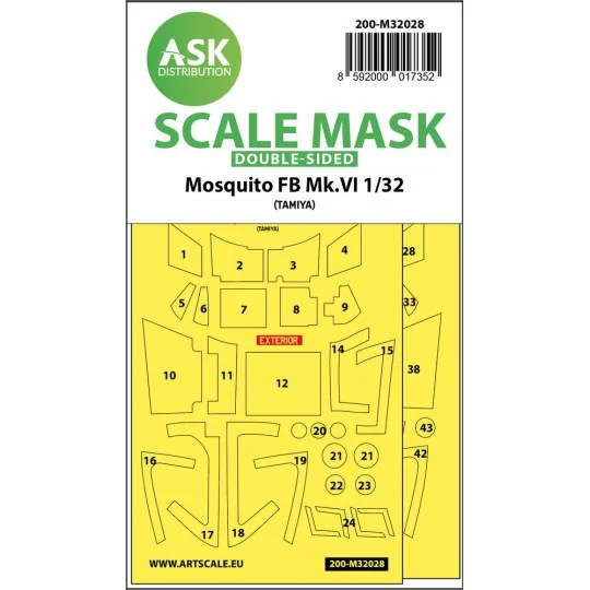 Mosquito FB Mk.VI double-sided express masks for Tamiya, 1/32 - Art...
