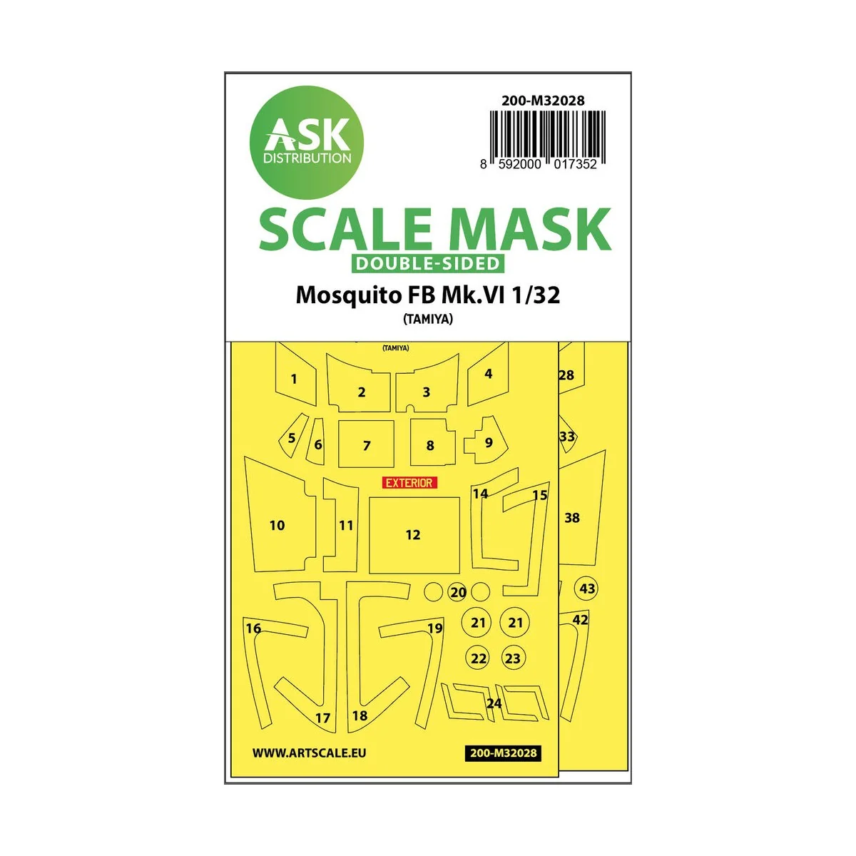 Mosquito FB Mk.VI double-sided express masks for Tamiya, 1/32 - Art...