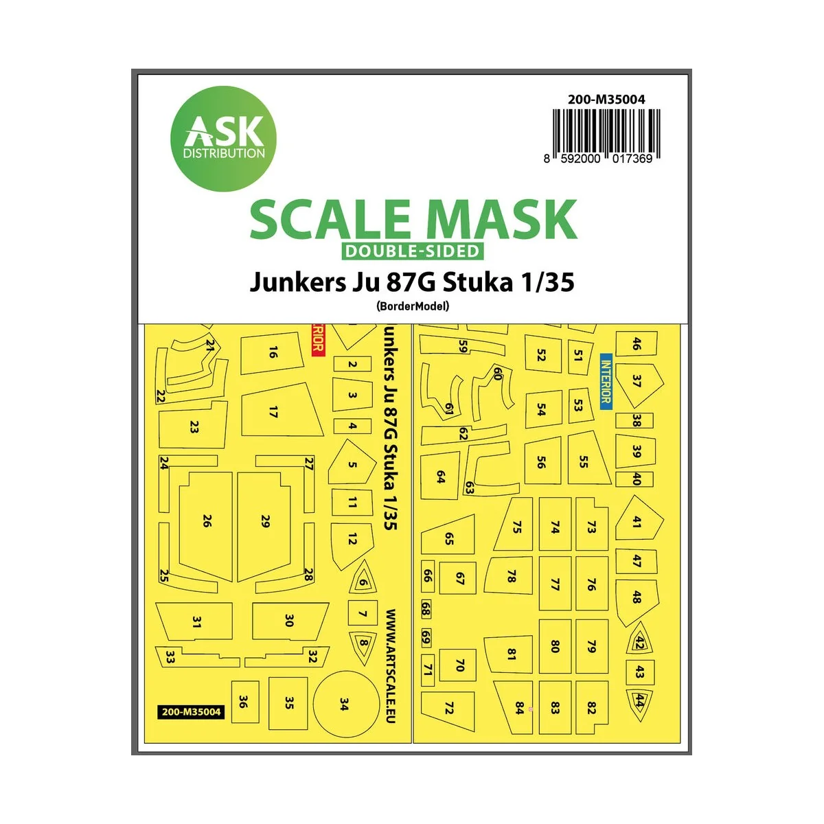 Junkers Ju 87G Stuka double-sided painting mask for Border Model - ...