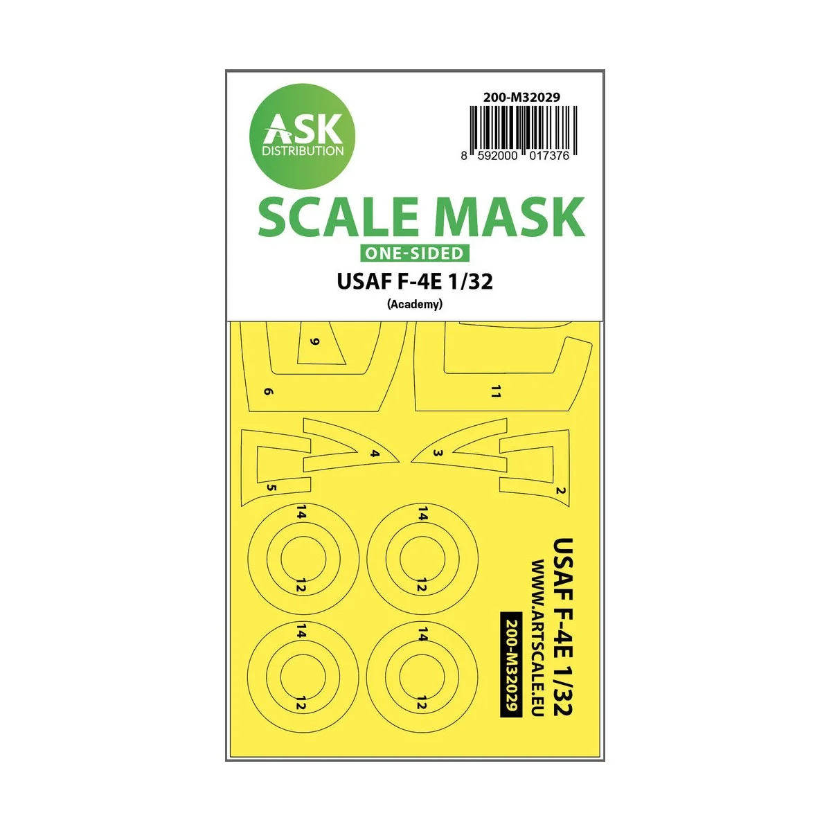 USAF F-4E Phantom Viet-Nam war one-sided mask for Academy, 1/32 - A...