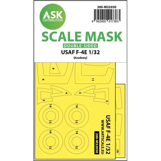 USAF F-4E Phantom Viet-Nam war double-sided mask for Academy, 1/32 ...