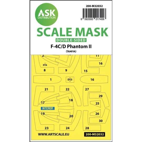 F-4C/D Phantom double-sided mask for Tamiya, 1/32 - Art Scale Kit 2...