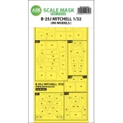 B-25J Mitchell one-sided mask for HK Models, 1/32 - Art Scale Kit 2...