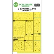 B-25J Mitchell double-sided mask for HK Models, 1/32 - Art Scale Ki...