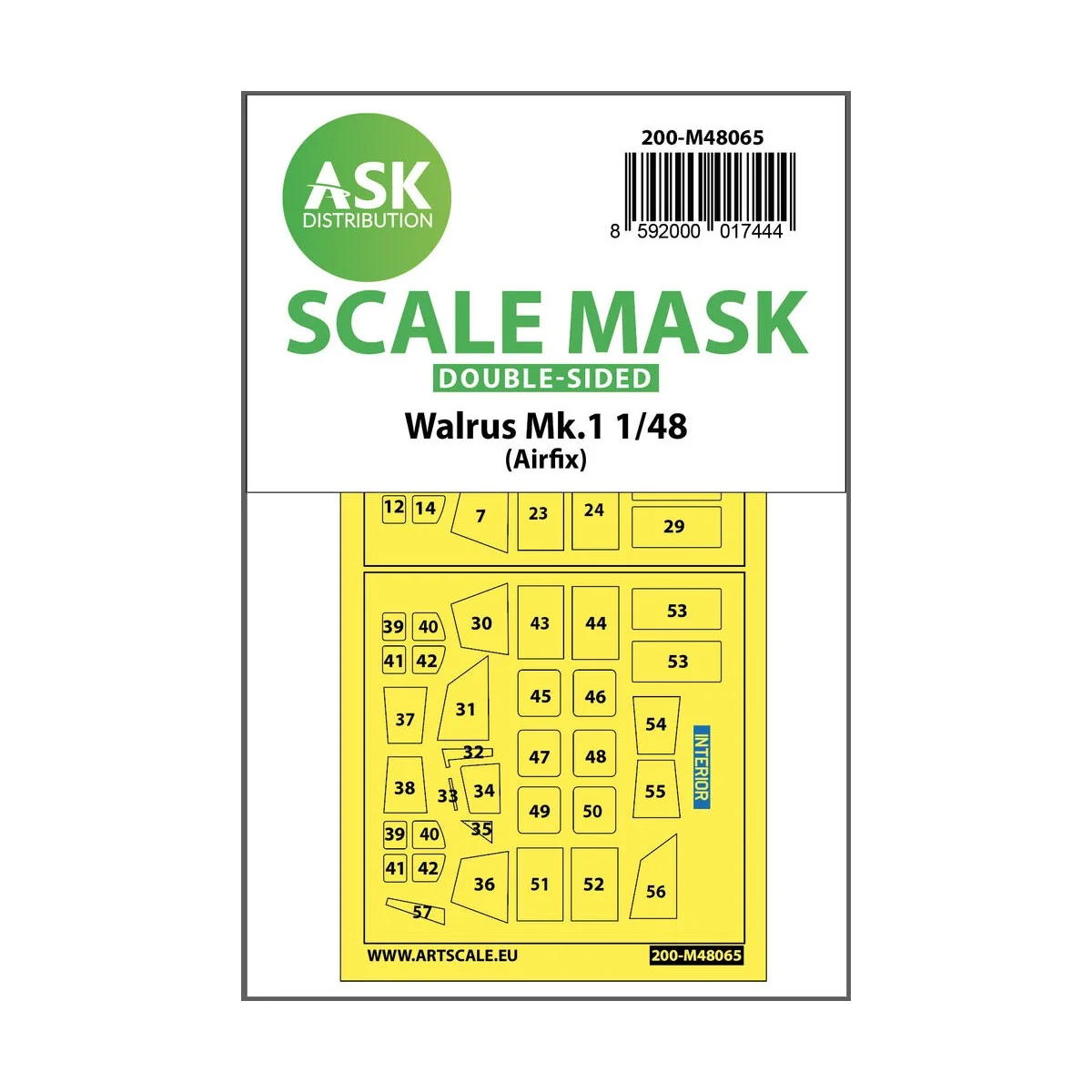 Walrus Mk.1 double-sided mask for Airfix - Art Scale Kit 200-M48065