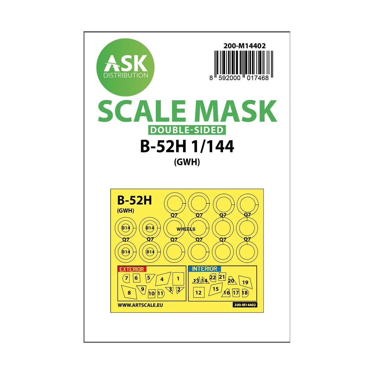 B-52H double-sided painting mask for Great Wall Hobby - Art Scale K...