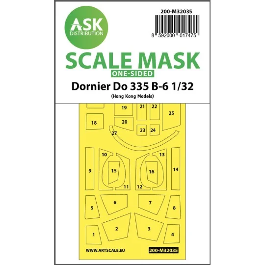 Dornier Do 335B-6 one-sided mask for HK Models, 1/32 - Art Scale Ki...