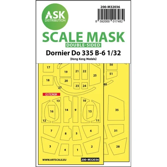 Dornier Do 335B-6 double-sided mask for HK Models, 1/32 - Art Scale...