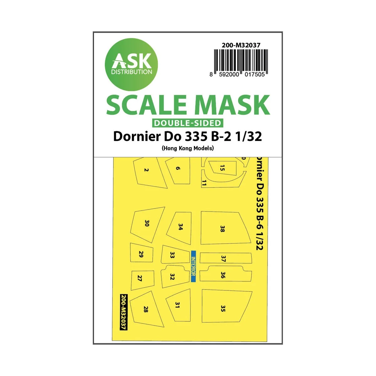 Dornier Do 335B-2 double-sided mask for HK Models - Art Scale Kit 2...