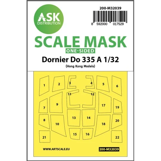 Dornier Do 335A one-sided mask for HK Models, 1/32 - Art Scale Kit ...