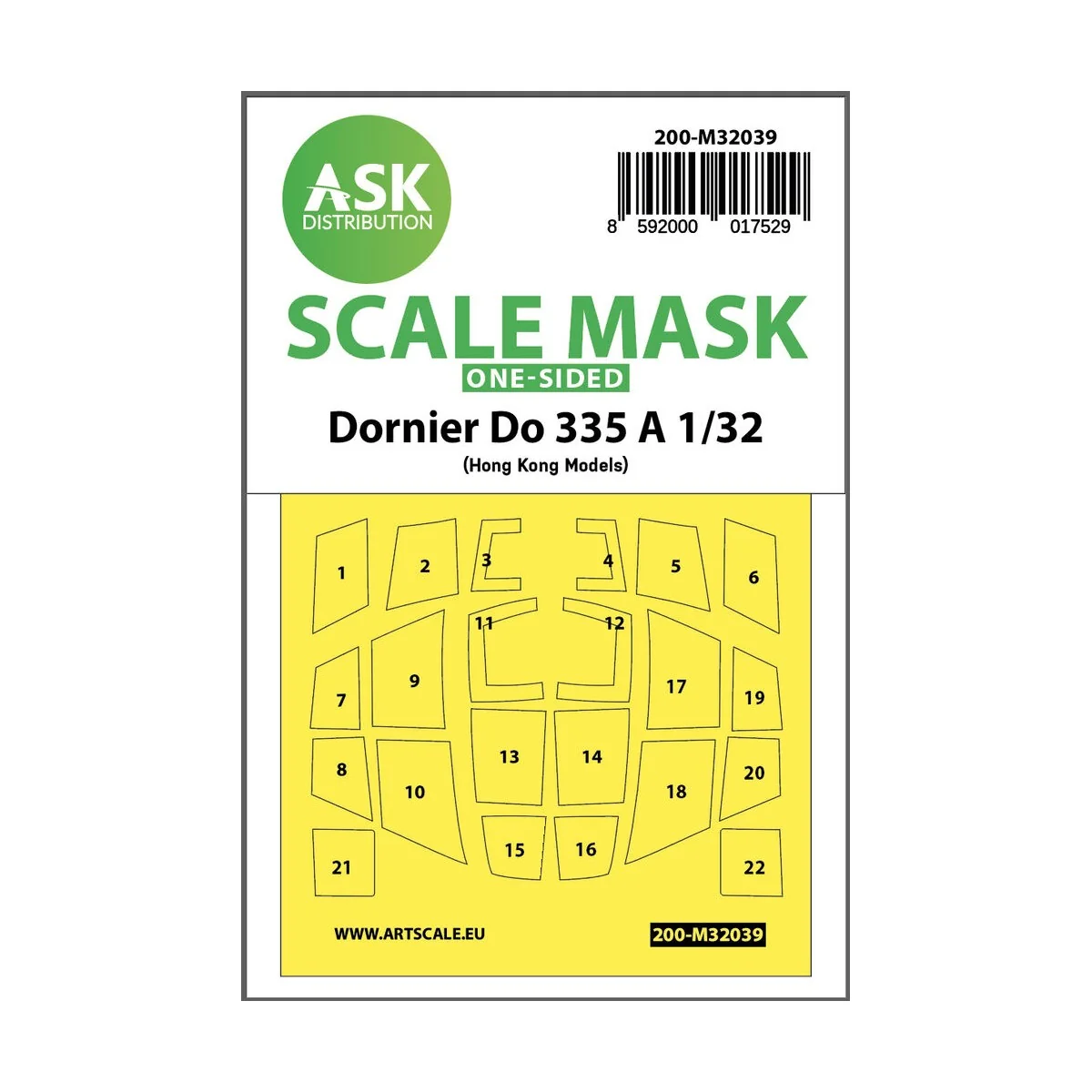 Dornier Do 335A one-sided mask for HK Models, 1/32 - Art Scale Kit ...