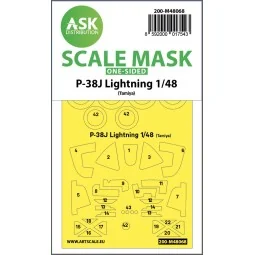 P-38J Lightning one-sided mask for Tamiya - Art Scale Kit 200-M48068