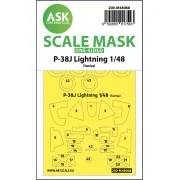 P-38J Lightning one-sided mask for Tamiya - Art Scale Kit 200-M48068