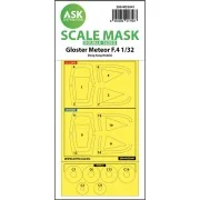 Gloster Meteor F.4 double-sided mask for HK Models, 1/32 - Art Scal...