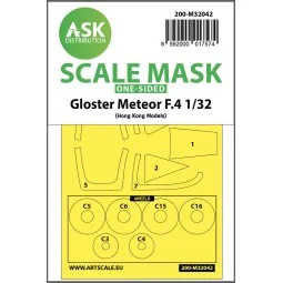 Gloster Meteor F.4 one-sided mask for HK Models, 1/32 - Art Scale K...
