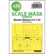 Gloster Meteor F.4 one-sided mask for HK Models, 1/32 - Art Scale K...