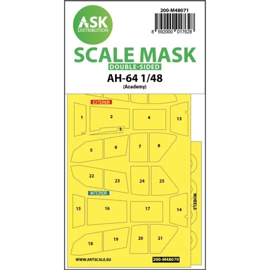AH-64 double-sided mask for Academy - Art Scale Kit 200-M48071