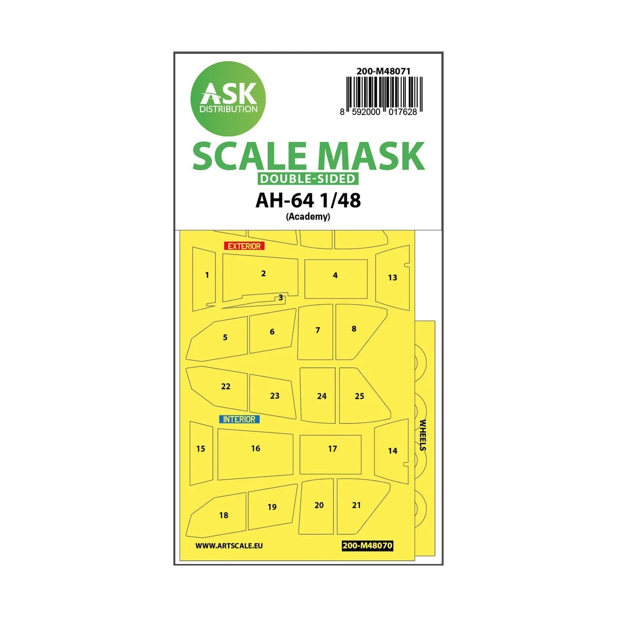 AH-64 double-sided mask for Academy - Art Scale Kit 200-M48071