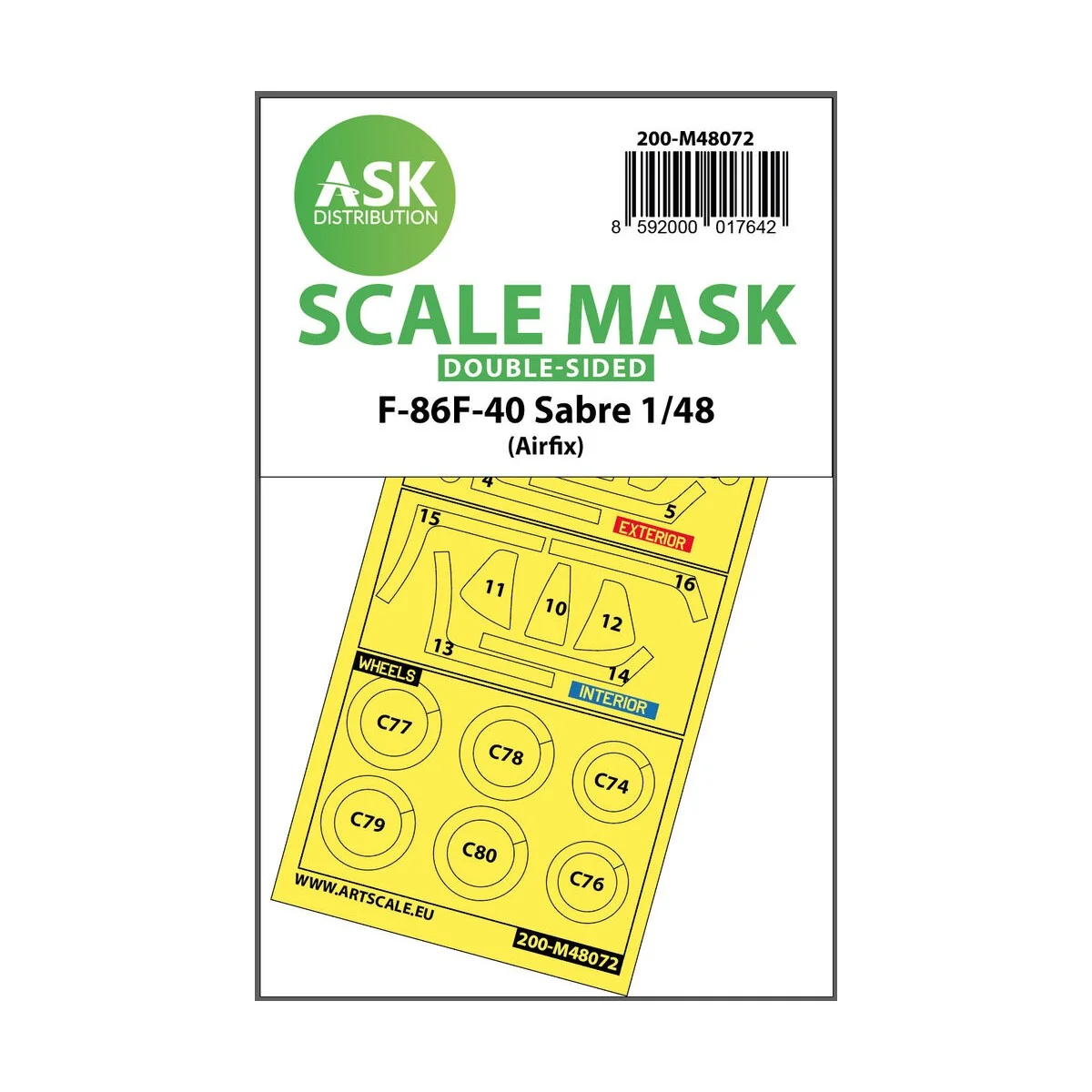 F-86F-40 Sabre double-sided mask for Airfix, 1/48 - Art Scale Kit 2...
