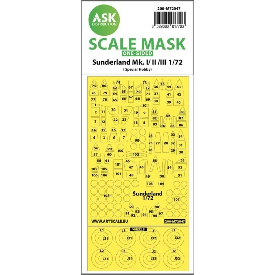 Sunderland Mk.I, Mk.II, Mk.III one-sided painting mask for Special ...