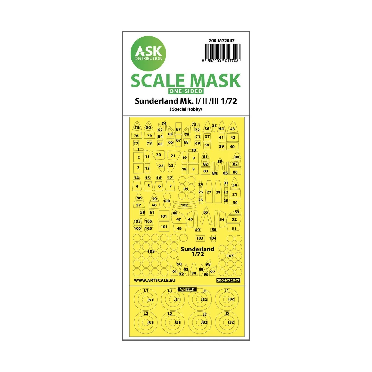 Sunderland Mk.I, Mk.II, Mk.III one-sided painting mask for Special ...