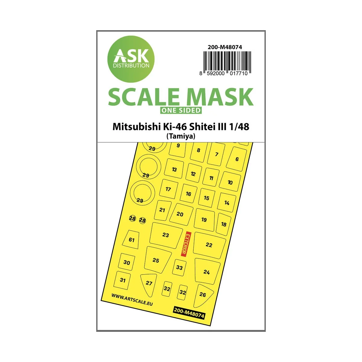 Mitsubishi Ki-46 Shitei III one-sided mask for Tamiya, 1/48 - Art S...