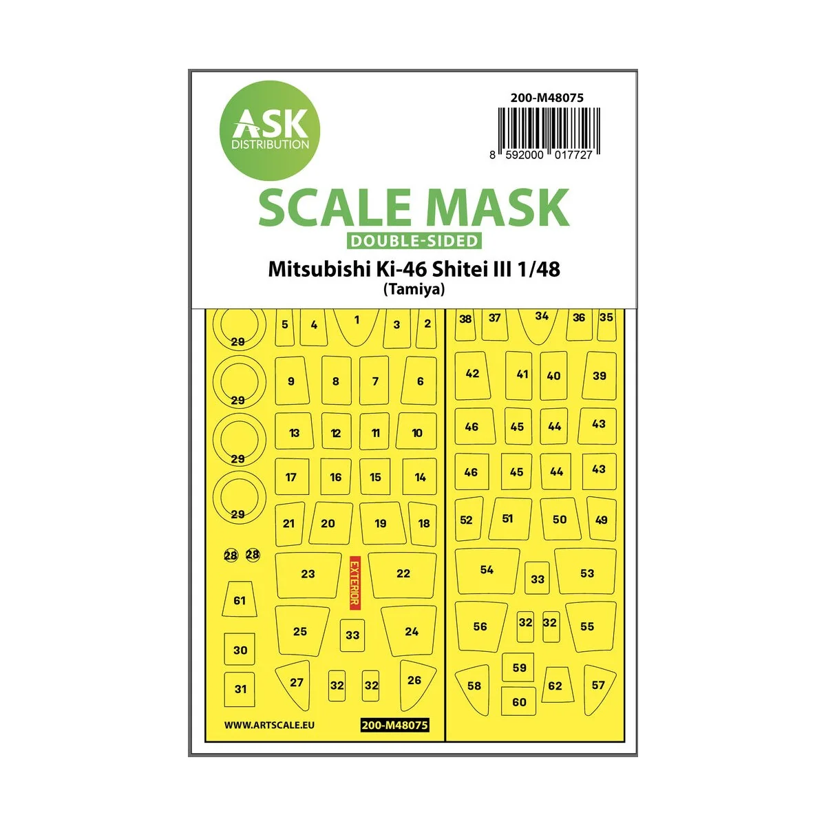 Mitsubishi Ki-46 Shitei III double-sided mask for Tamiya, 1/48 - Ar...