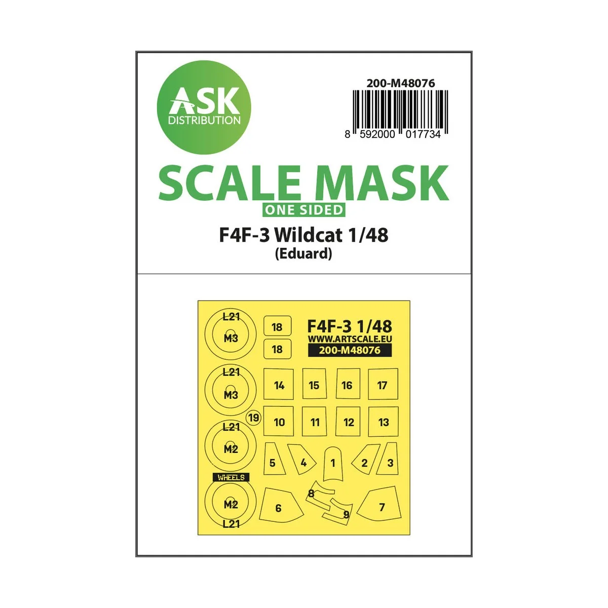 F4F-3 Wildcat one-sided express mask for Eduard - Art Scale Kit 200...