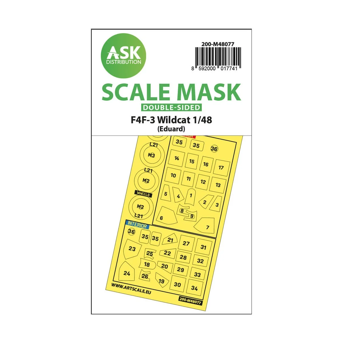 F4F-3 Wildcat double-sided express mask for Eduard - Art Scale Kit ...