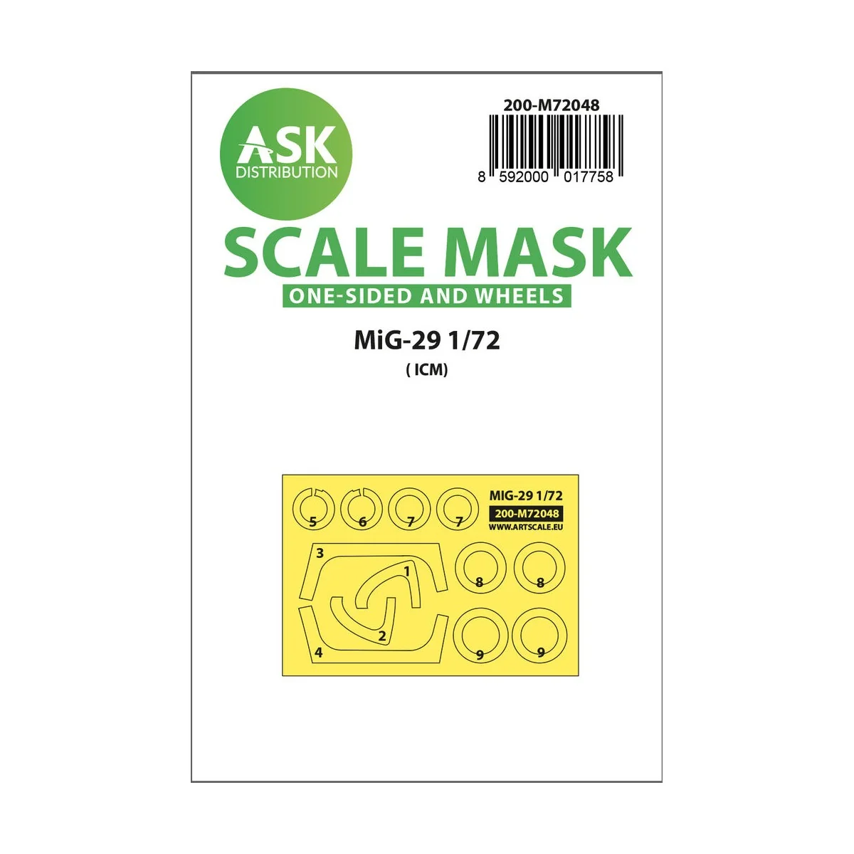 MiG-29 one-sided painting express mask for ICM - Art Scale Kit 200-...