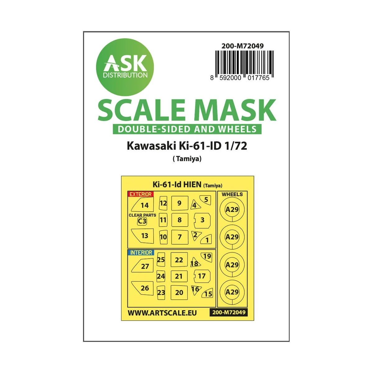 Kawasaki Ki-61-ID double-sided painting express mask for Tamiya - A...