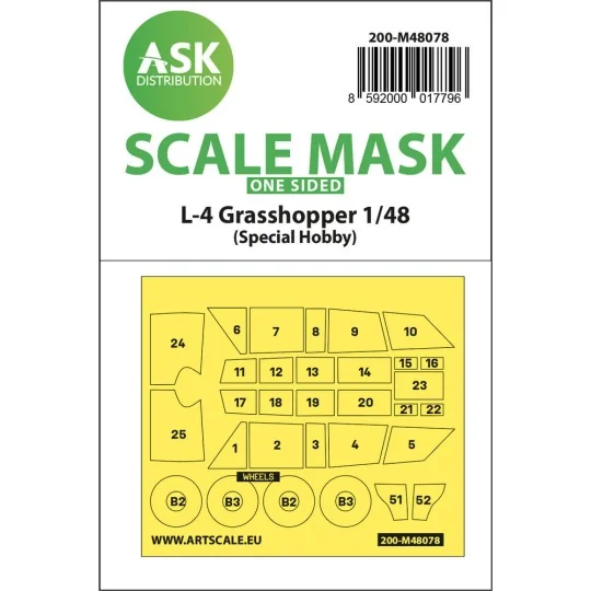 L-4 Grasshopper one-sided self-adhesive mask for Special Hobby, 1/4...