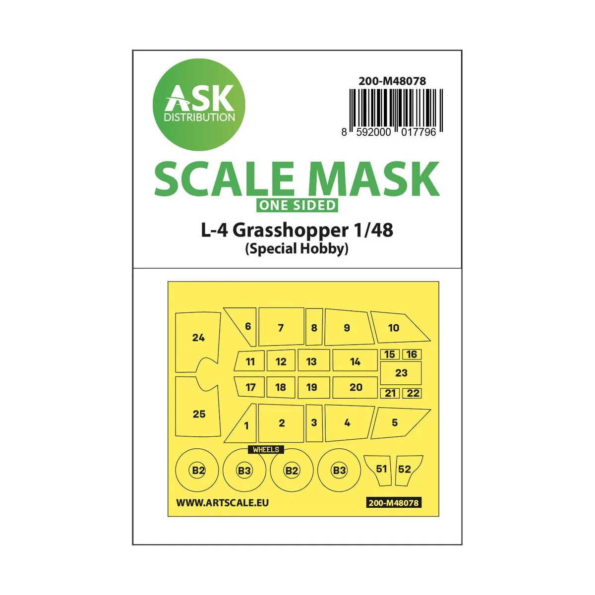 L-4 Grasshopper one-sided self-adhesive mask for Special Hobby - Ar...