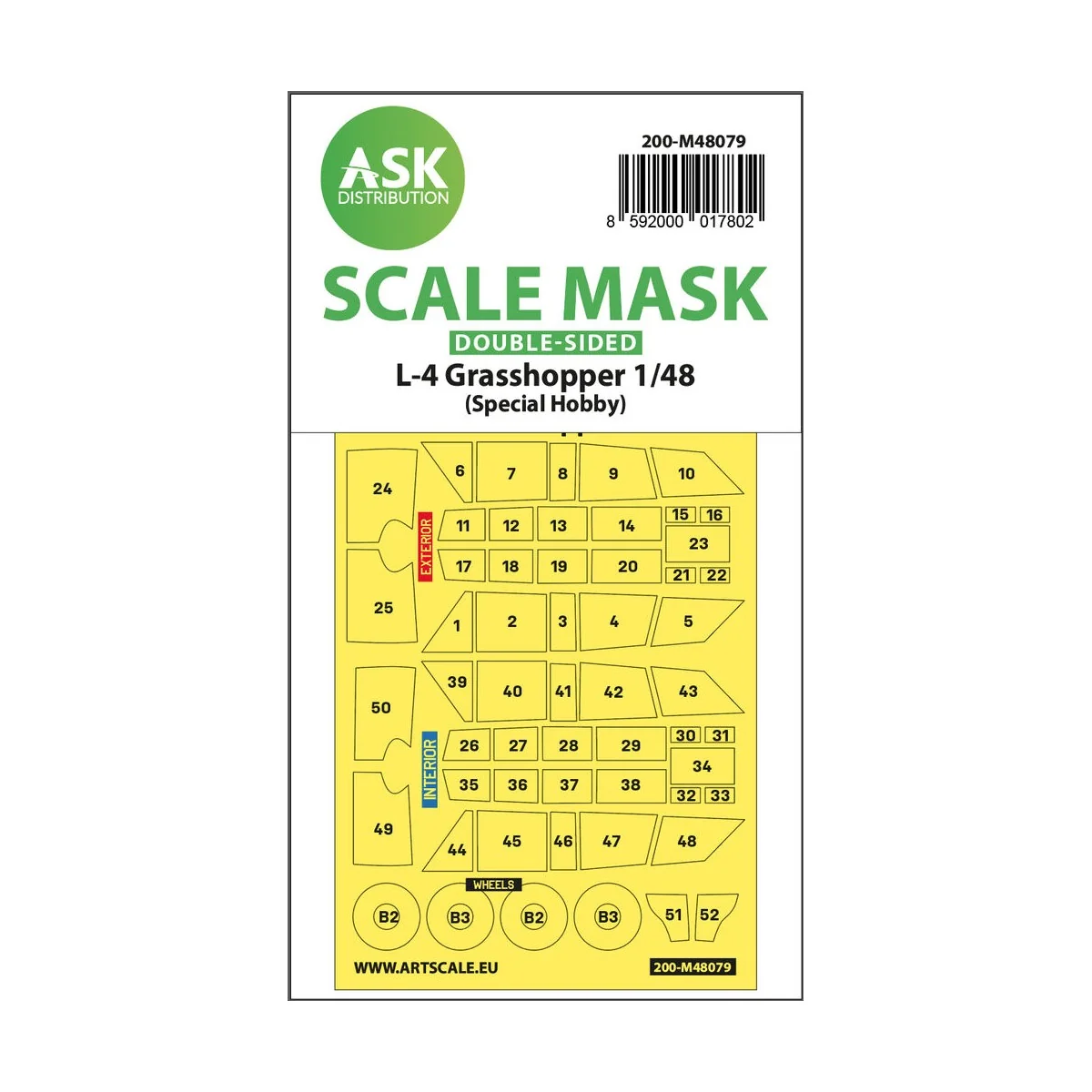 L-4 Grasshopper double-sided self-adhesive mask for Special Hobby, ...