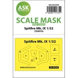 Spitfire Mk.IX one-sided masks for Tamiya, 1/32 - Art Scale Kit 200...