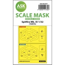 Spitfire Mk.IX double-sided masks for Tamiya - Art Scale Kit 200-M3...