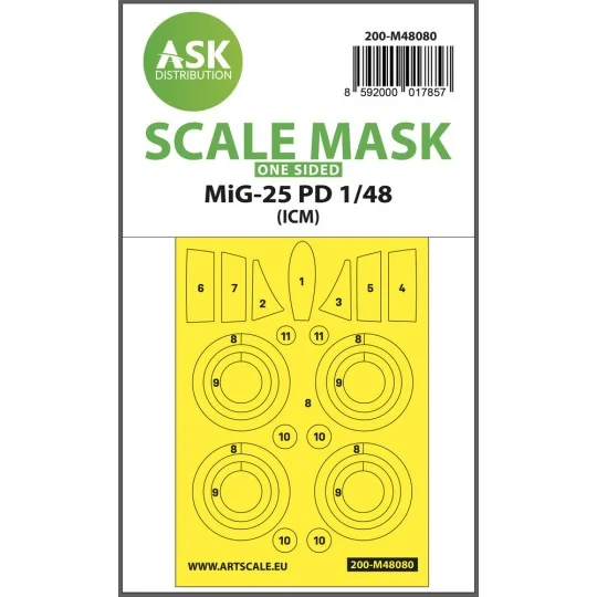 MiG-25 PD one-sided mask self-adhesive pre-cutted for ICM - Art Sca...