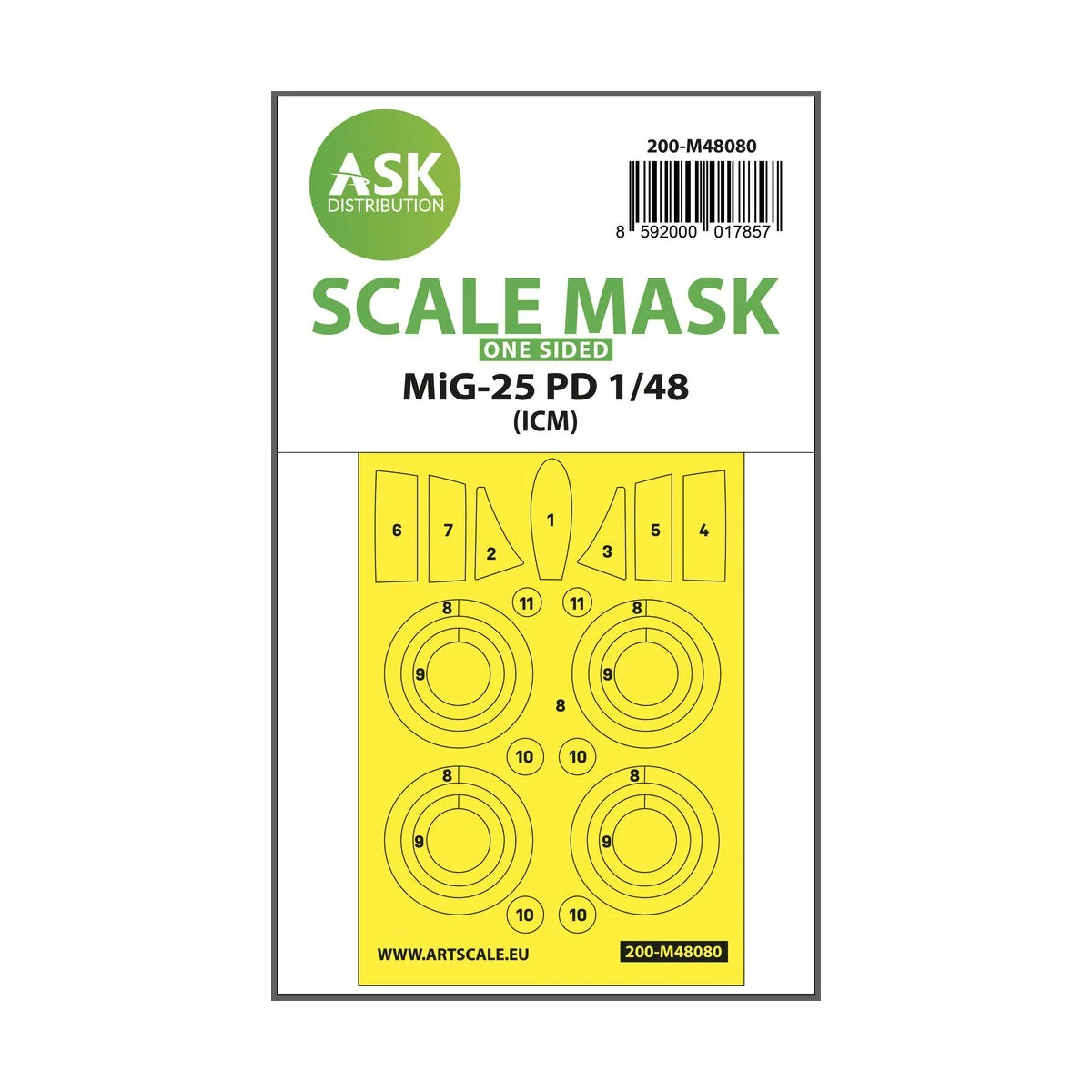 MiG-25 PD one-sided mask self-adhesive pre-cutted for ICM - Art Sca...