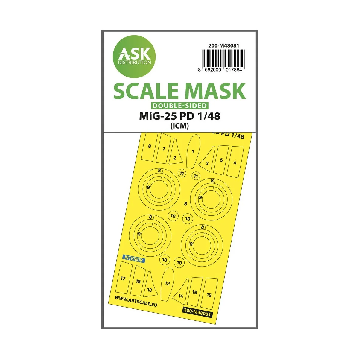 MiG-25 PD double-sided mask self-adhesive pre-cutted for ICM - Art ...